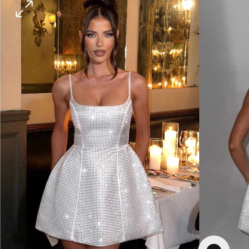 White Sleeveless Square Neck Mini Dress